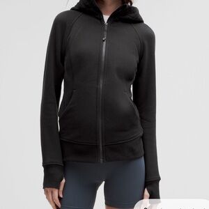 lululemon athletica Black Scuba Full-Zip Hoodie with Thumbhole Cuffs size 4